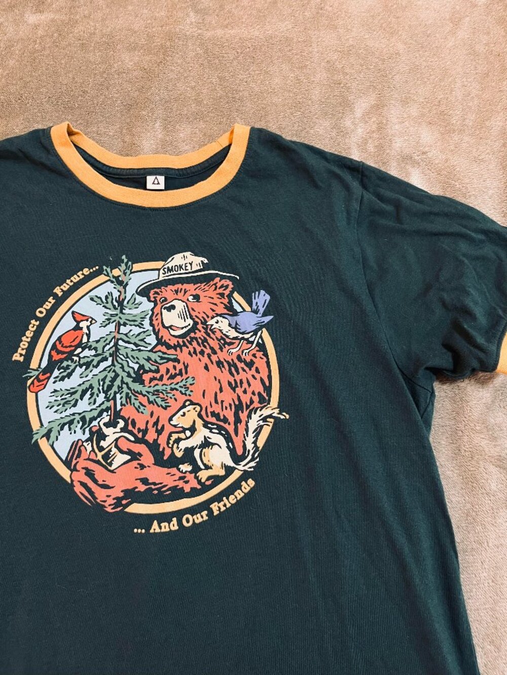 The Landmark Project Smokey Bear Ringer T Shirt Medium Protect Our Future
